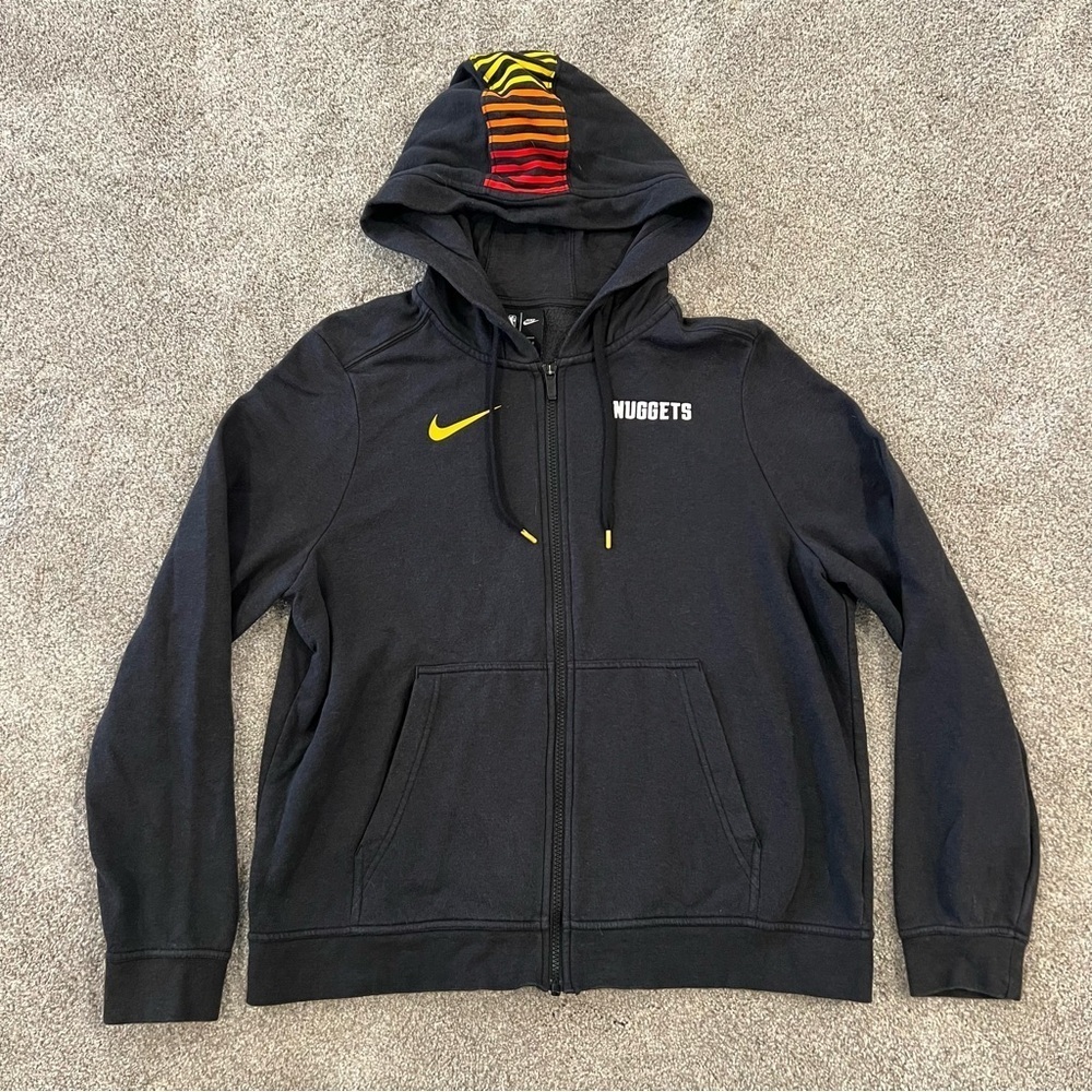 Denver Nuggets Nike Women City Edition Full Zip Hoodie Sweater Size Large Black,